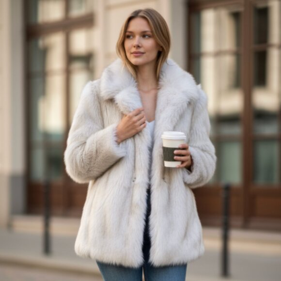 NWOT VENUS Women's Luxurious Faux Fur  Teddy Fluffy Oversized Jacket Super Warm - Picture 2 of 11